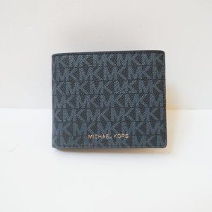 Michael Kors Mens Billfold Coin Pocket Wallet Navy